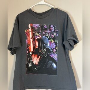 Star Wars Darth Vader Floral Graphic Mens XLarge Tee Retro 90s Casual Grunge